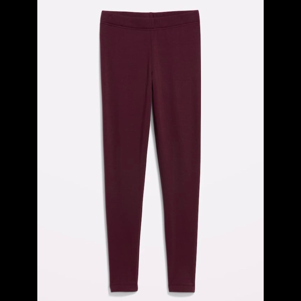 NWT Old Navy Burgundy High-Waisted Fleece-Lined Leggings - Medium